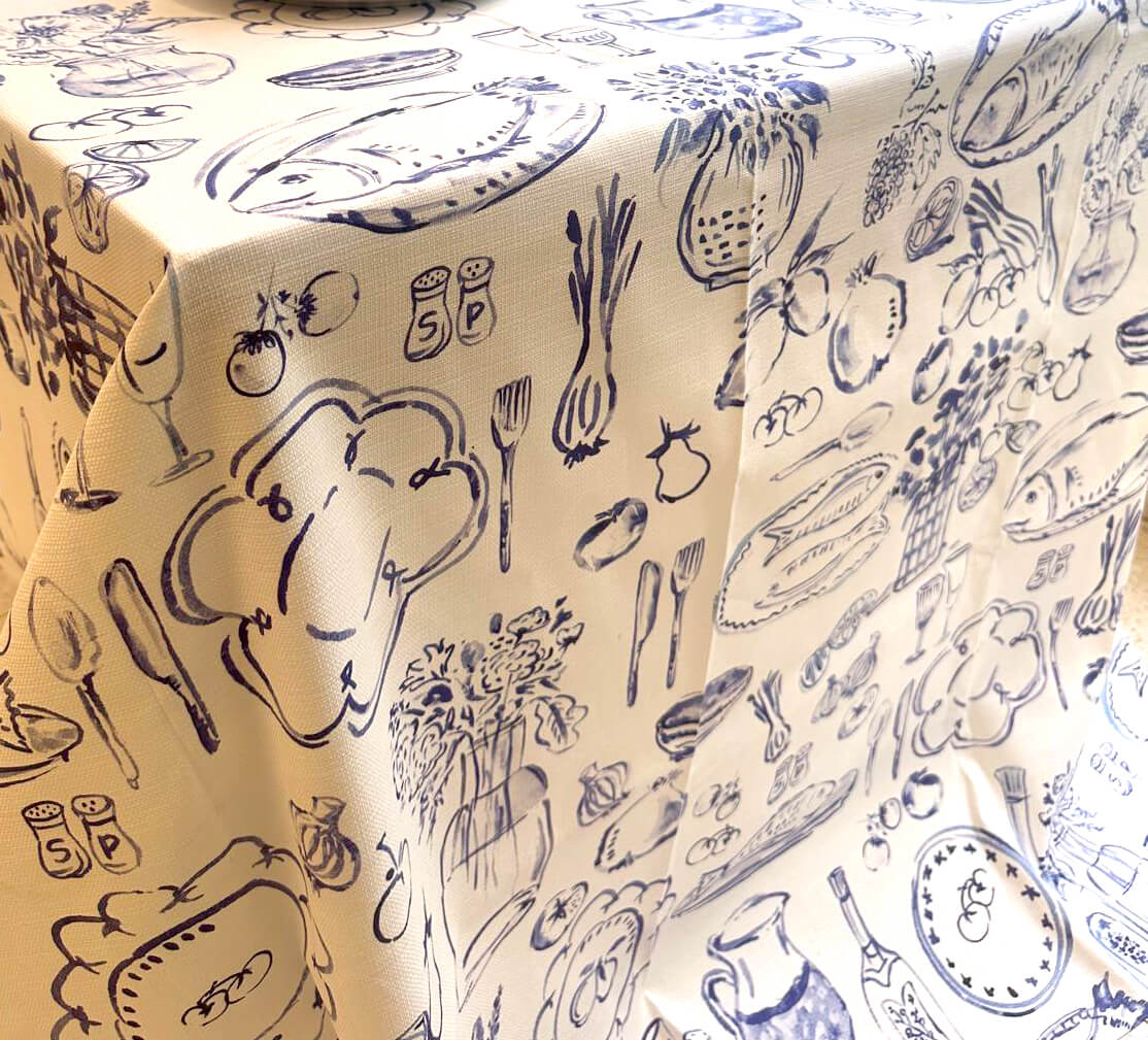 Festive Delft table cloth